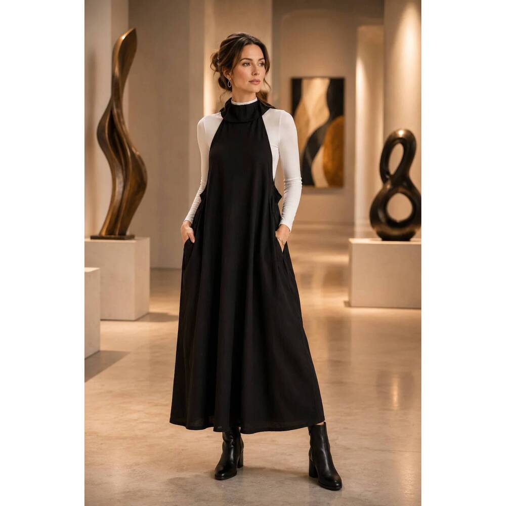 NEW KOZAN avi dress in black